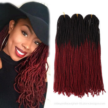 Best Price Faux Locs Crochet Braids Straight Soft Dreadlocks Synthetic Braiding Hair Extensions Ombre Color Dread Locs Styles